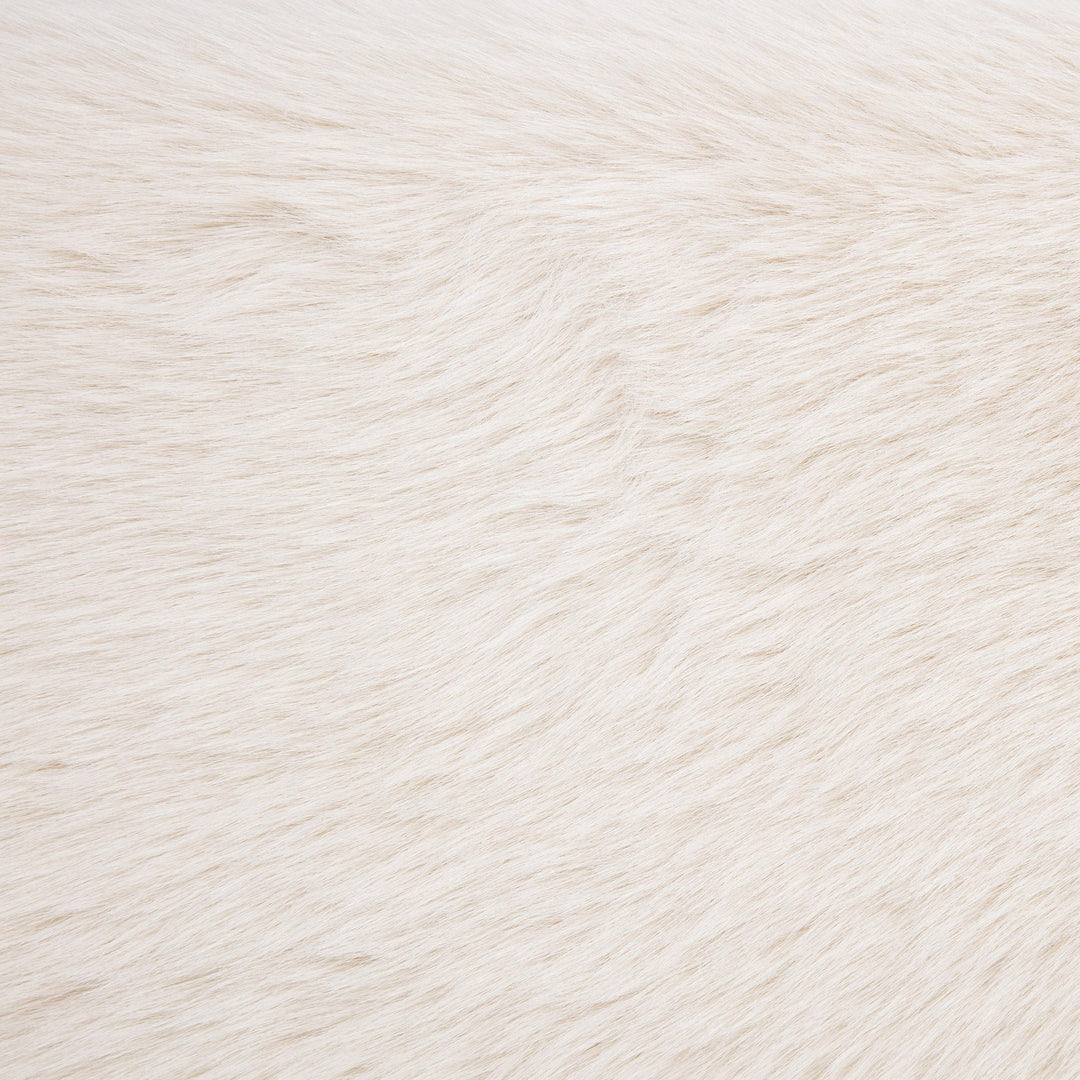 Rebecca Faux Fur Upholstered Queen Bed Cream