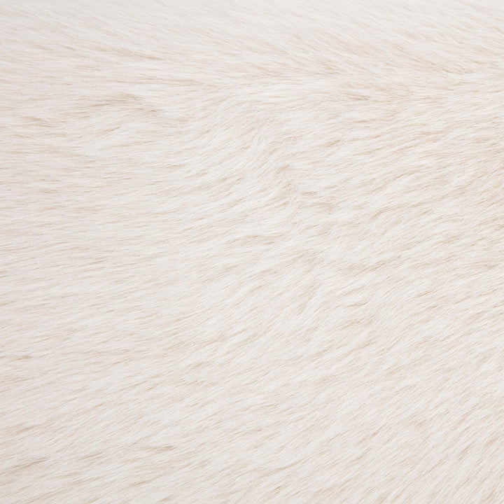 Rebecca Faux Fur Upholstered Queen Bed Cream