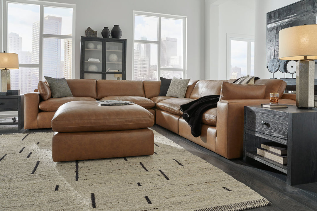 Ashley 309-01 - 5PC Genuine Leather Sectional Set ON SALE