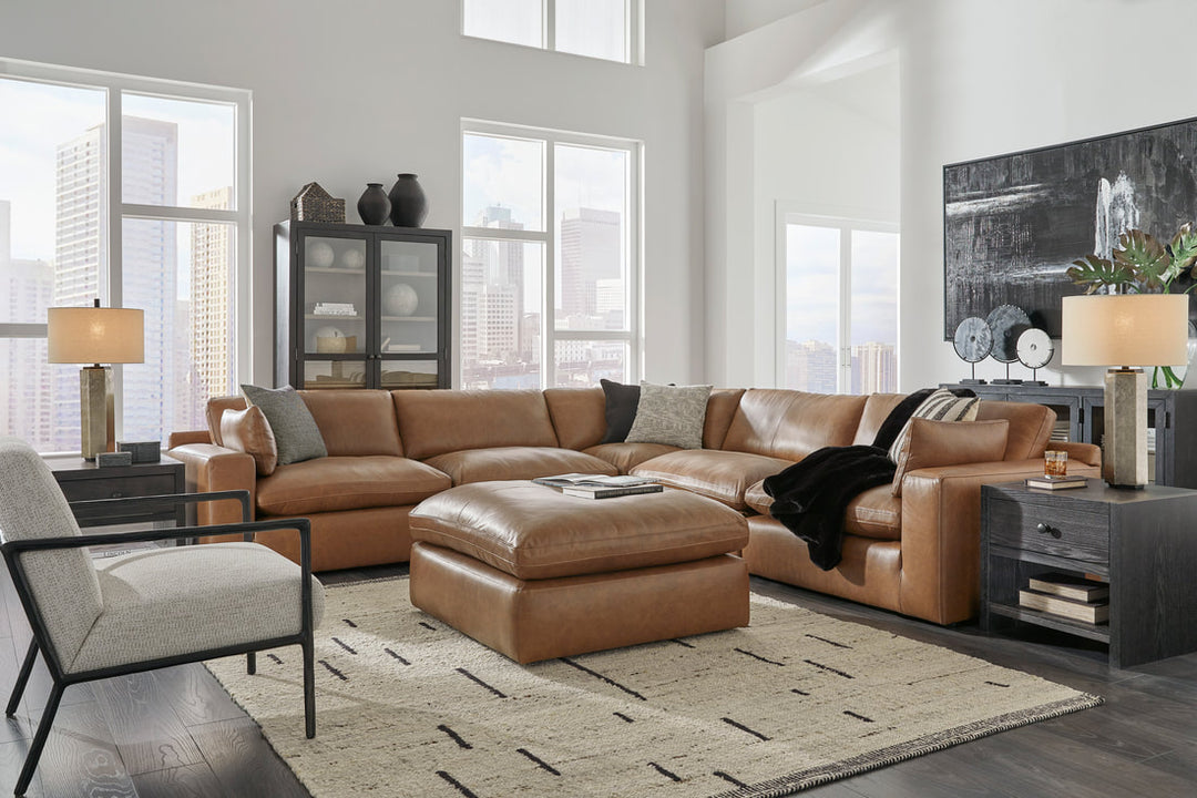 Ashley 309-01 - 5PC Genuine Leather Sectional Set ON SALE