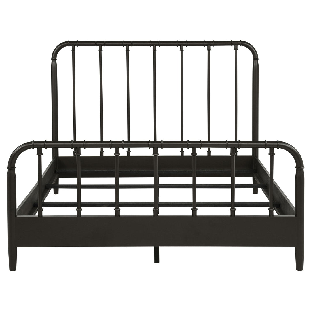 Rocco All Wood Water Pipe Open Frame Queen Bed Dark Bronze