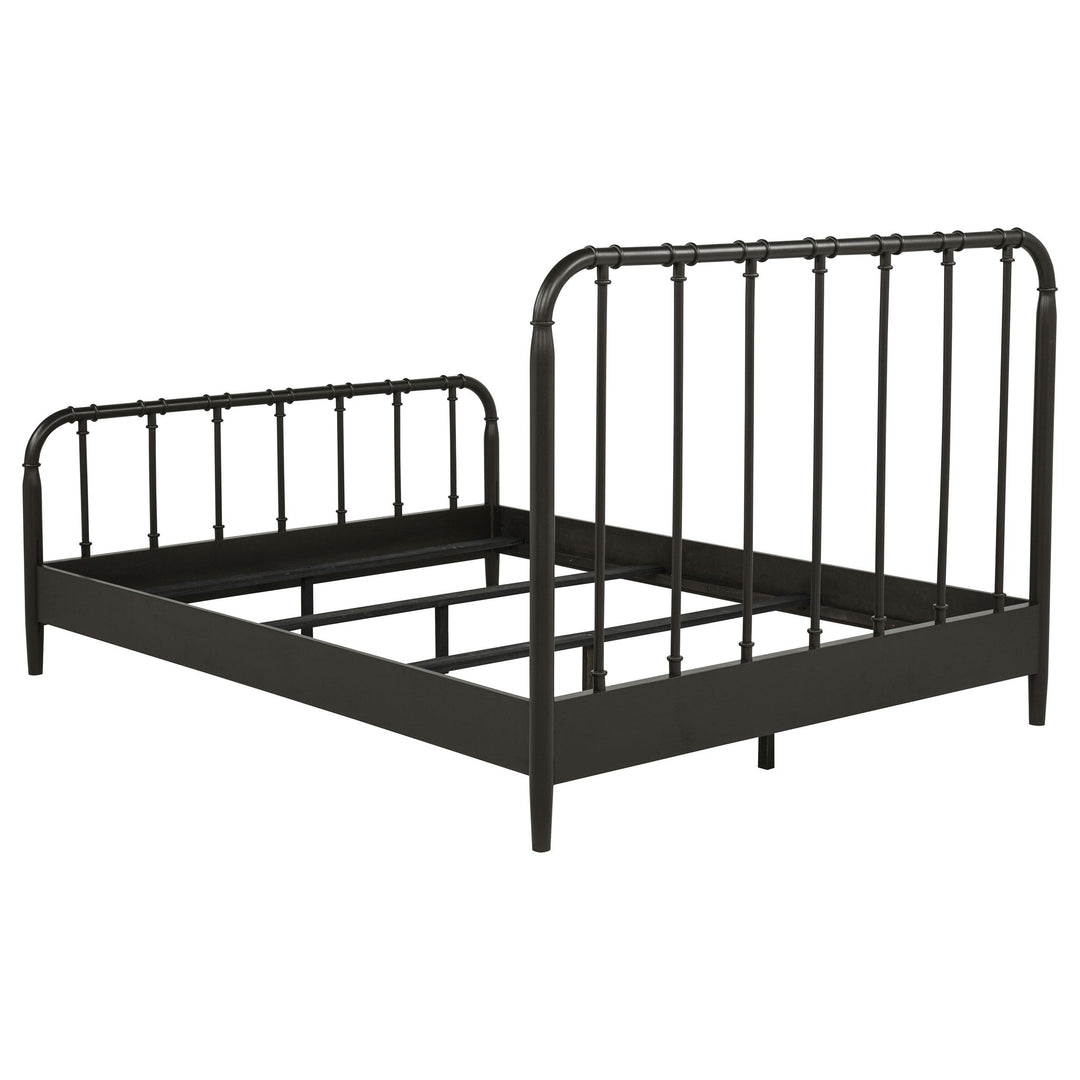 Rocco All Wood Water Pipe Open Frame Queen Bed Dark Bronze