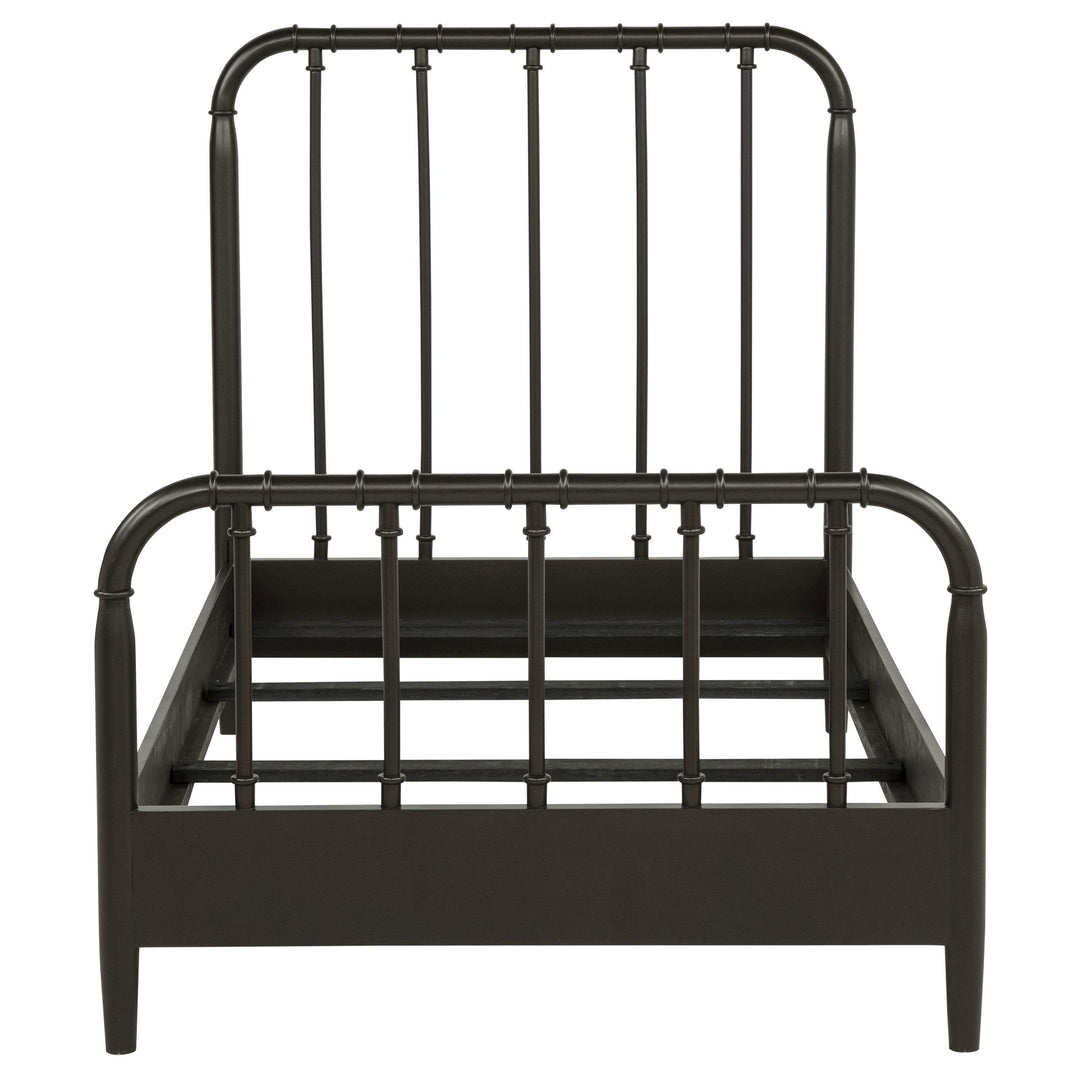 Rocco All Wood Water Pipe Open Frame Twin Bed Dark Bronze