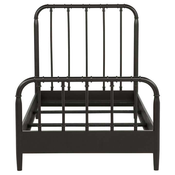 Rocco All Wood Water Pipe Open Frame Twin Bed Dark Bronze