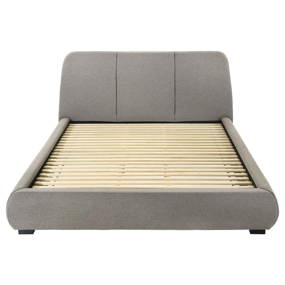 Mokena 46-inch Upholstered Eastern King Platform Bed Taupe