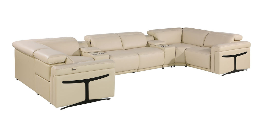 1126 - 8-Piece U-Shaped Sectional Sofa In With 2 Power Recliners &amp; Power Headrests