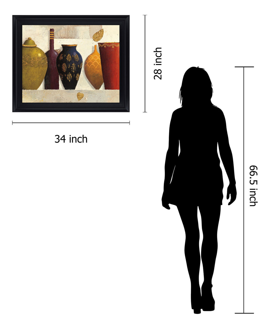 Golden Leaf Display - 28" x 34" Framed Wall Art