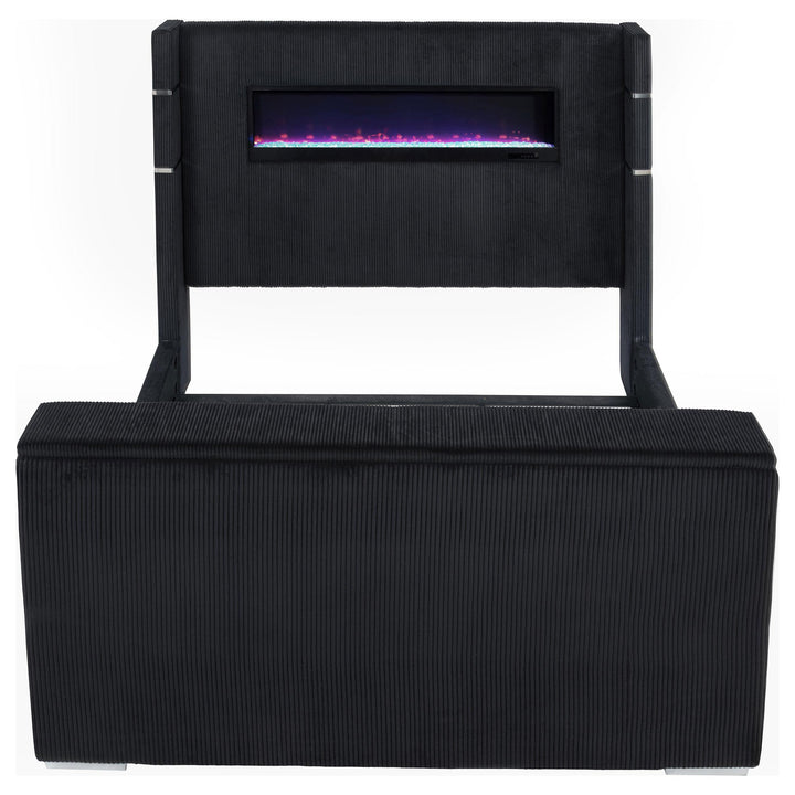 Tisdall California King Flame Visualizer TV Bed Black
