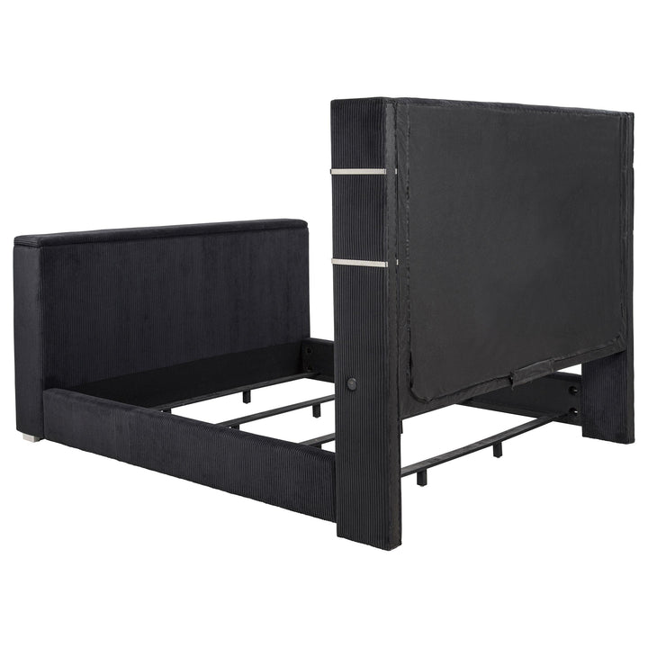 Tisdall California King Flame Visualizer TV Bed Black