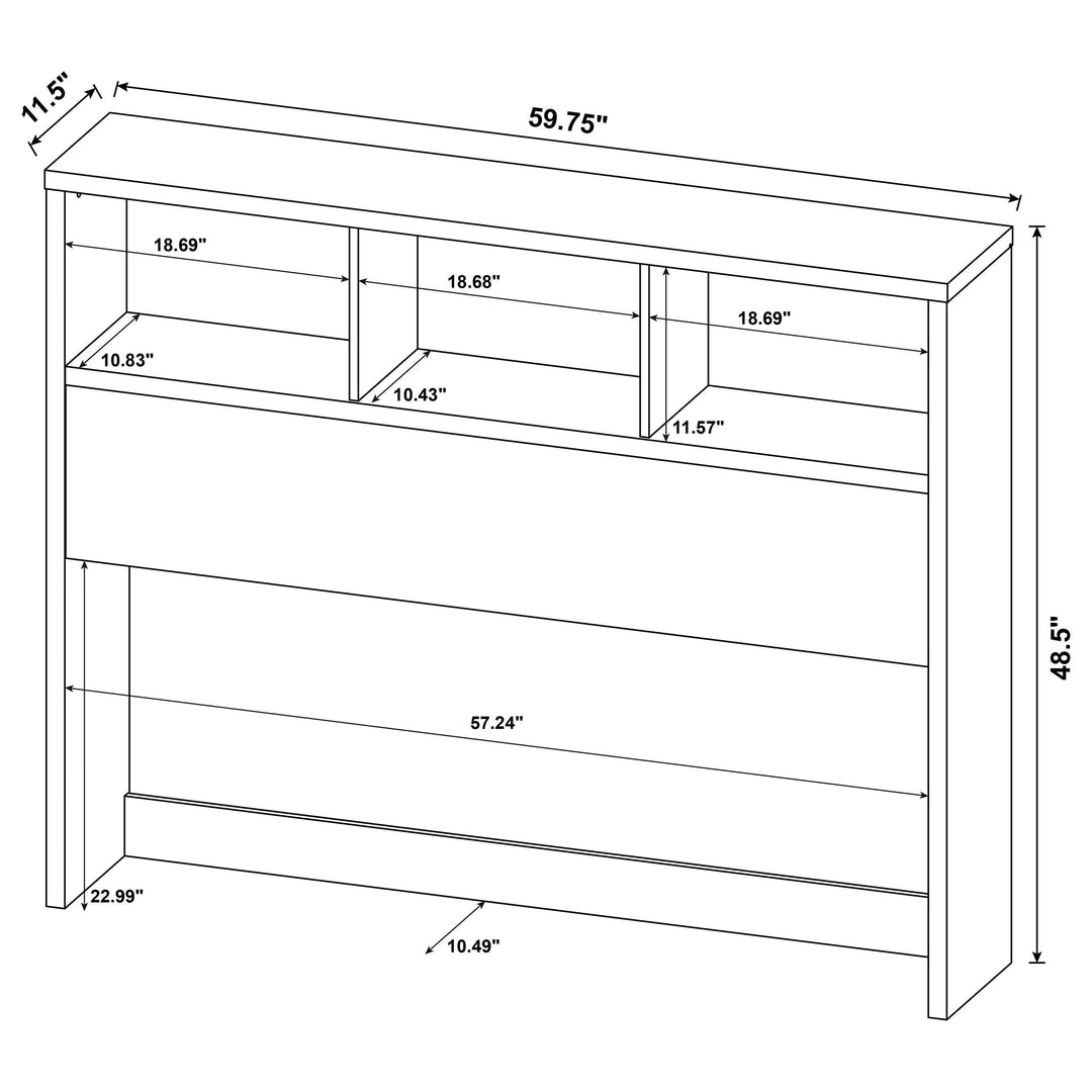 Westpark 49-inch Queen Bookcase Headboard Dark Pine