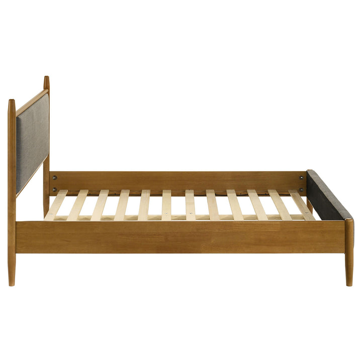 Mason 46-inch Full Panel Platform Bed Grey and Light Brown