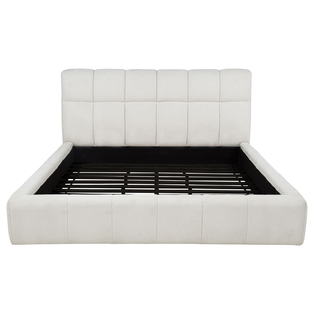 Nollet 48-inch Upholstered Eastern King Platform Bed Cream