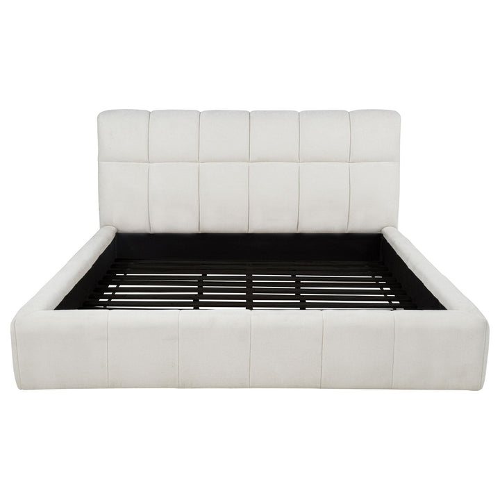 Nollet 48-inch Upholstered Eastern King Platform Bed Cream