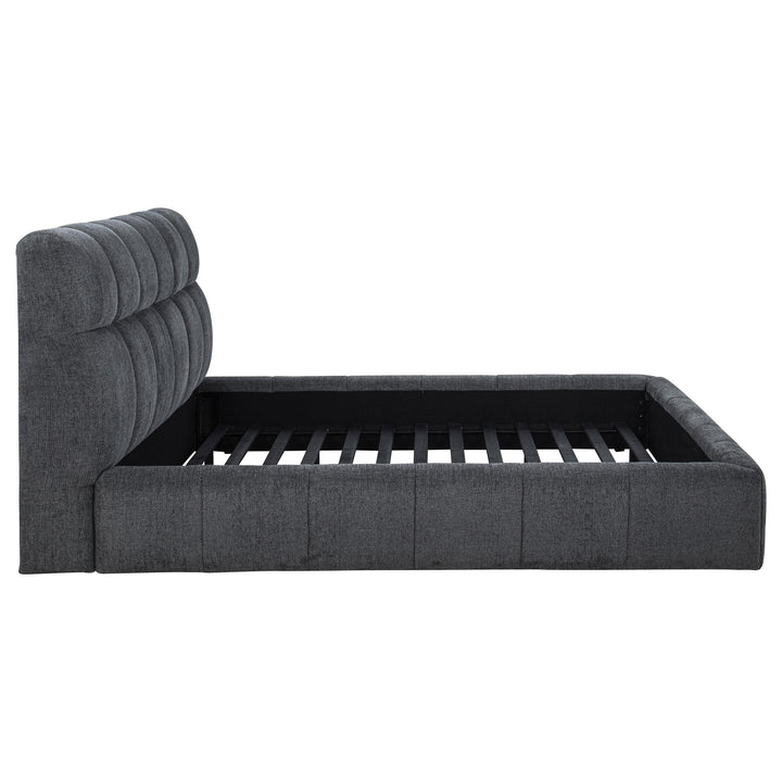 Nollet 48-inch Upholstered Eastern King Platform Bed Grey