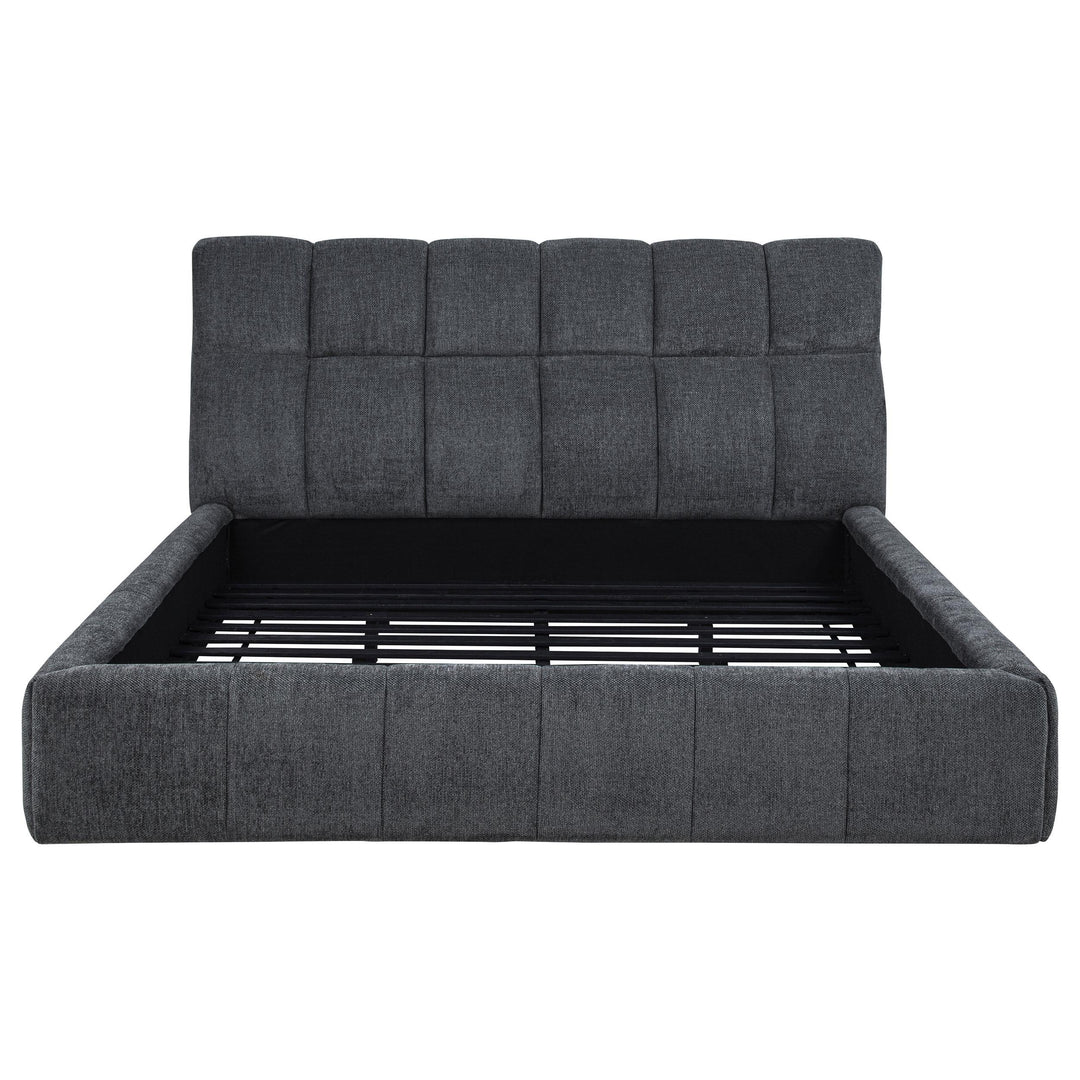 Nollet 48-inch Upholstered California King Platform Bed Grey