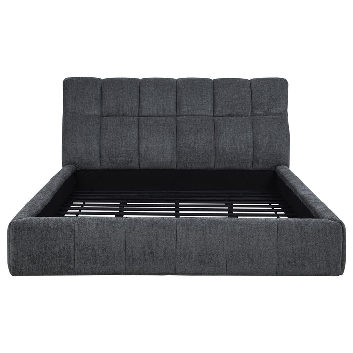 Nollet 48-inch Upholstered California King Platform Bed Grey