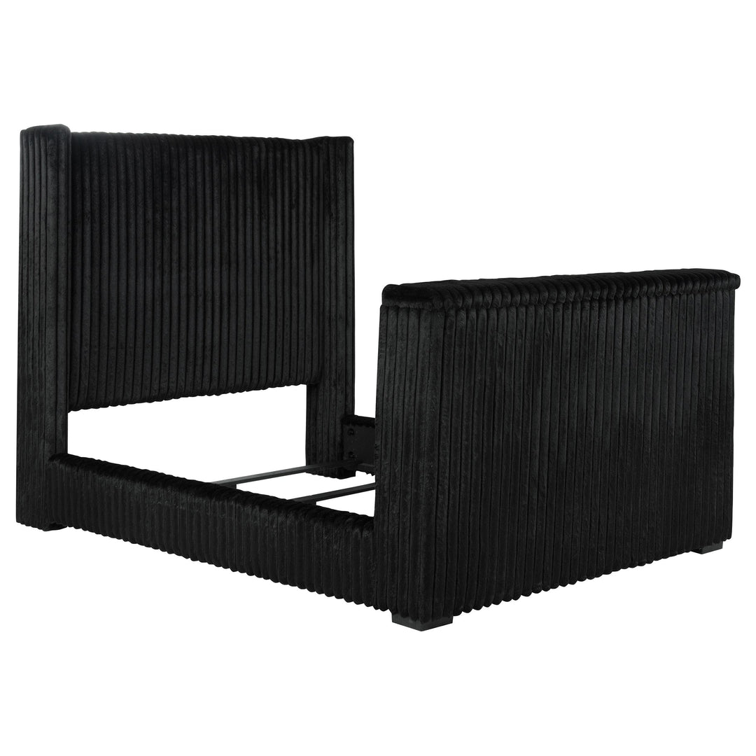 Centergrove Upholstered Queen Wingback TV Bed Black