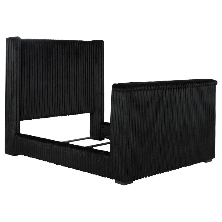 Centergrove Upholstered Queen Wingback TV Bed Black