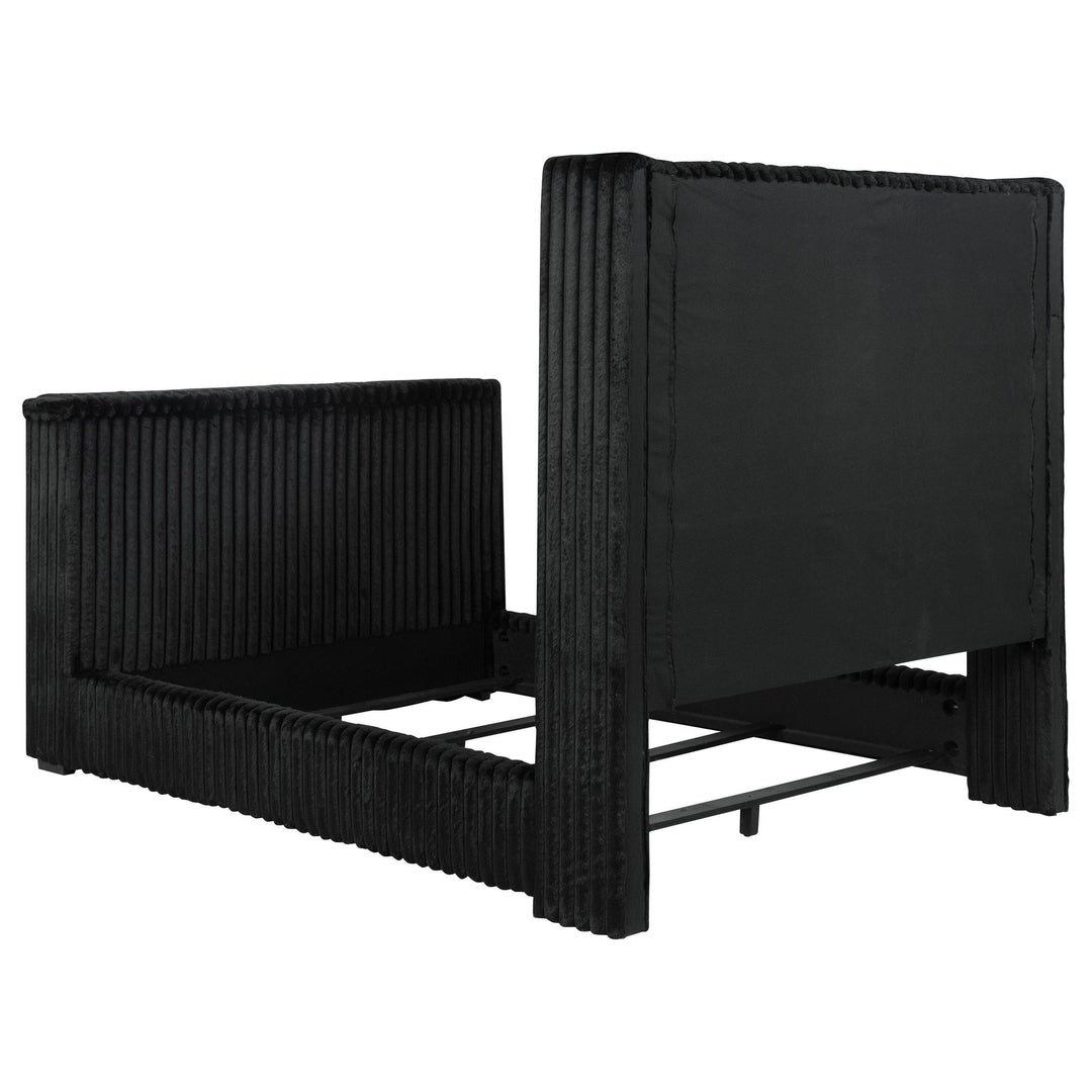 Centergrove Upholstered Queen Wingback TV Bed Black