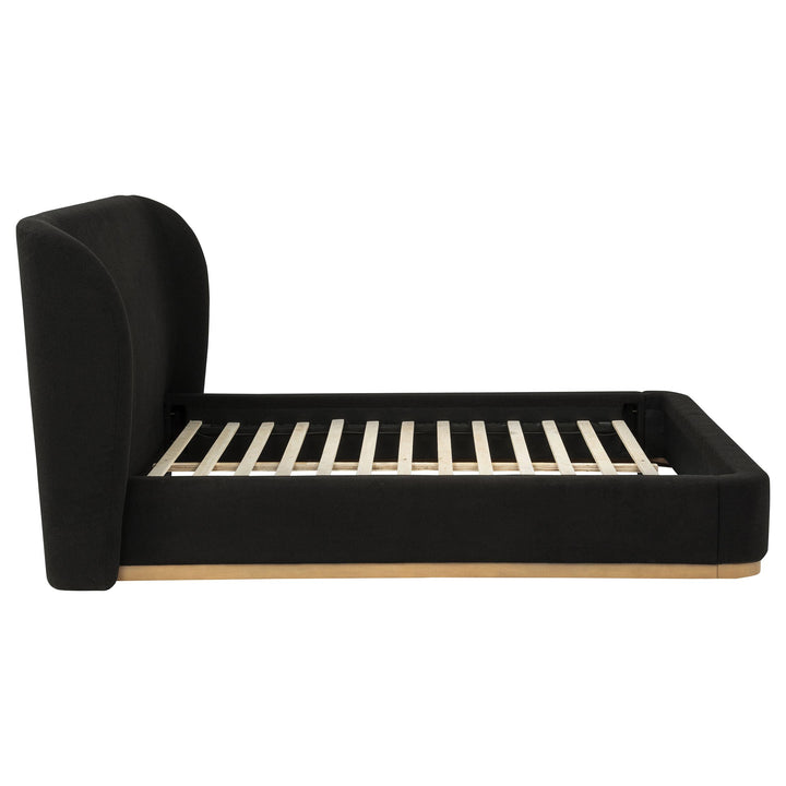 Blaire Upholstered Queen Wingback Platform Bed Black