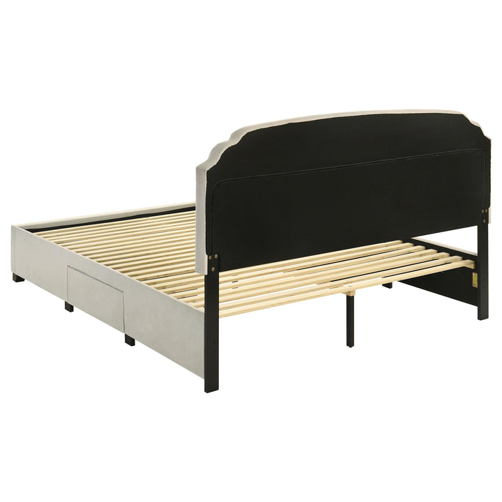 Marianna 4-drawer Upholstered Eastern King Storage Bed Cream