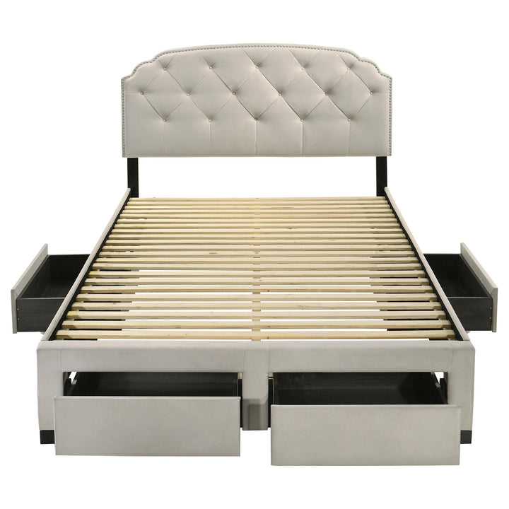 Marianna 4-drawer Upholstered Queen Storage Bed Cream