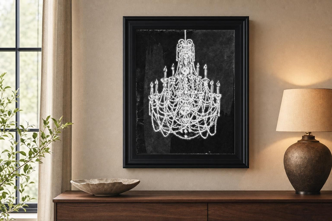 Luminous Elegance - 28" x 34" Framed Wall Art - Black