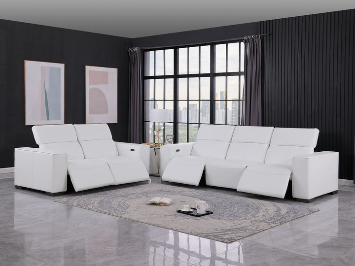 1208 - Leather Reclining Set (Sofa &amp; Loveseat With 4 Power Recliner)