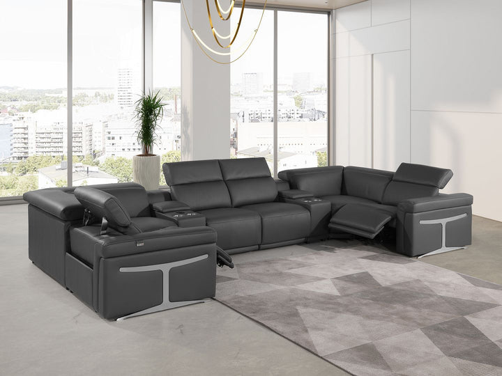 1126 - 8-Piece U-Shaped Sectional Sofa In With 2 Power Recliners &amp; Power Headrests