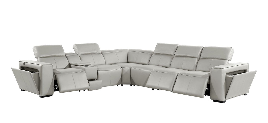 1224 - 7-Piece L-Shaped Sectional Sofa In With 3 Power Recliners &amp; Power Headrests