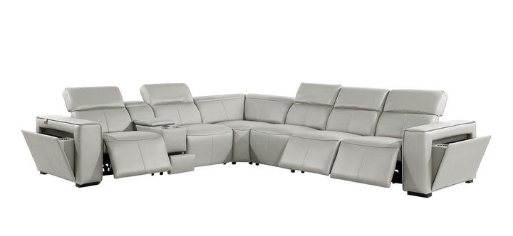 1224 - 7-Piece L-Shaped Sectional Sofa In With 3 Power Recliners &amp; Power Headrests