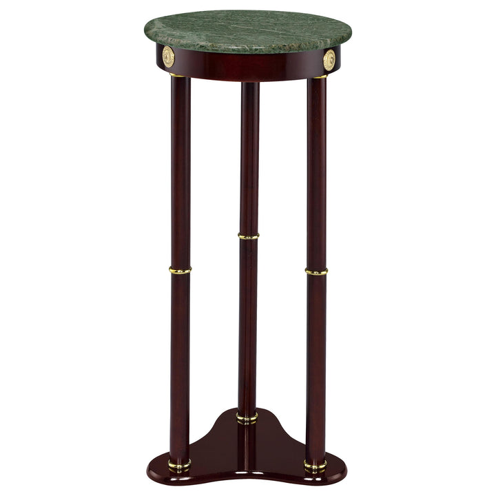 Edie Round Marble Top Plant Stand Merlot