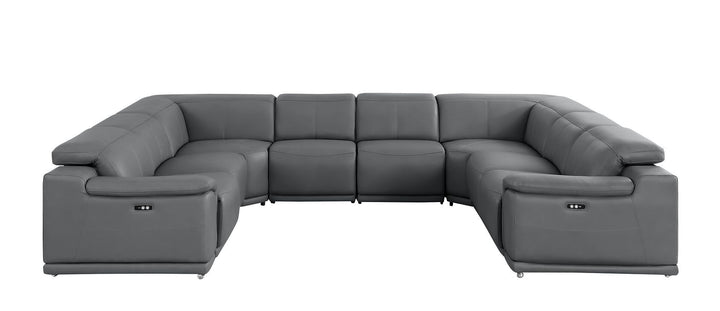 2679 - 8-Piece U-Shaped Power Reclining Sectional In Genuine Leather (4 Recliners)