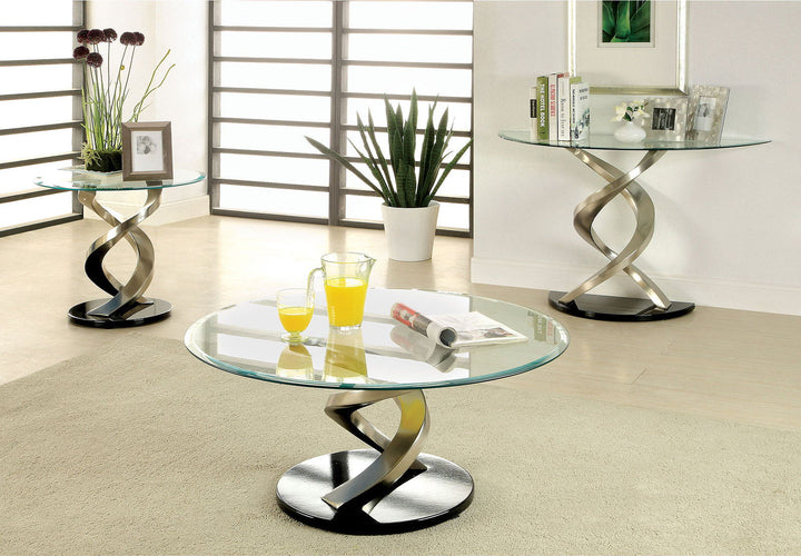 Nova - End Table - Satin Plated / Black