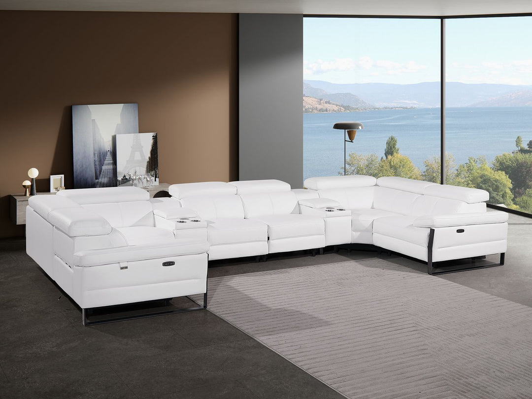 1246 - 8-Piece U-Shaped Modular Power Reclining Sectional With 2 Power Recliners And Power Headrests