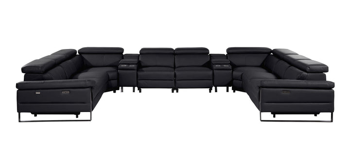 1246 - 10-Piece U-Shaped Modular Power Reclining Sectional With 4 Power Recliners And Power Headrests