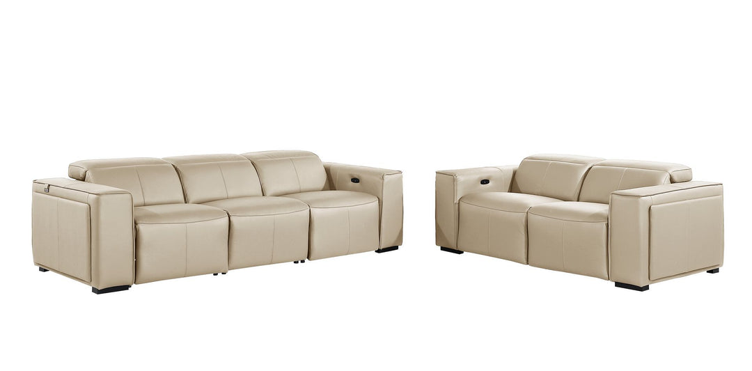 1224 - 5-Piece Modular Power Reclining Sofa And Loveseat Set In With 4 Power Recliners &amp; Power Headrests