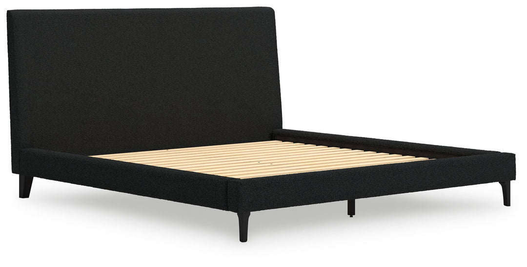 Cadmori - Upholstered Bed With Roll Slats