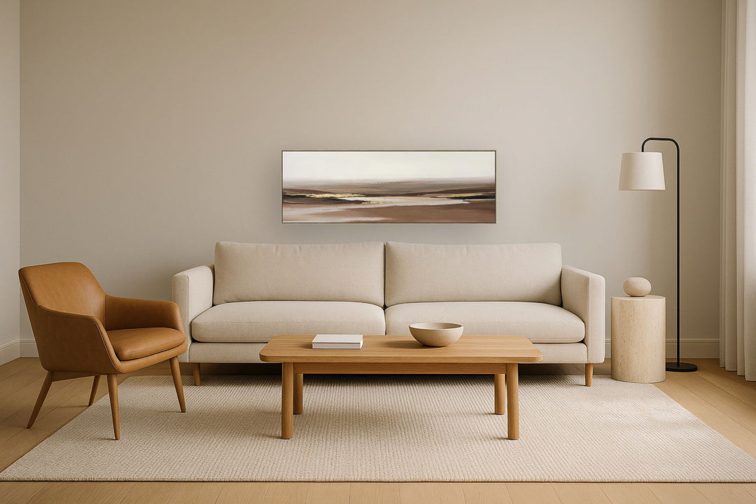 Golden Dusk Layers - 20" x 60" Framed Wall Art