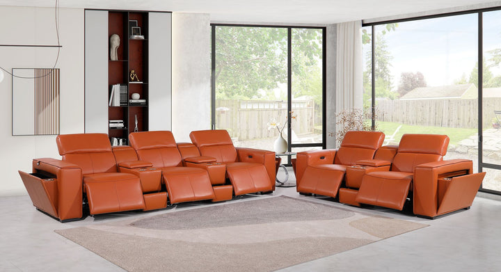 1224 - 8-Piece Modular Power Reclining Sofa &amp; Loveseat Set In With 5 Power Recliners &amp; Power Headrests