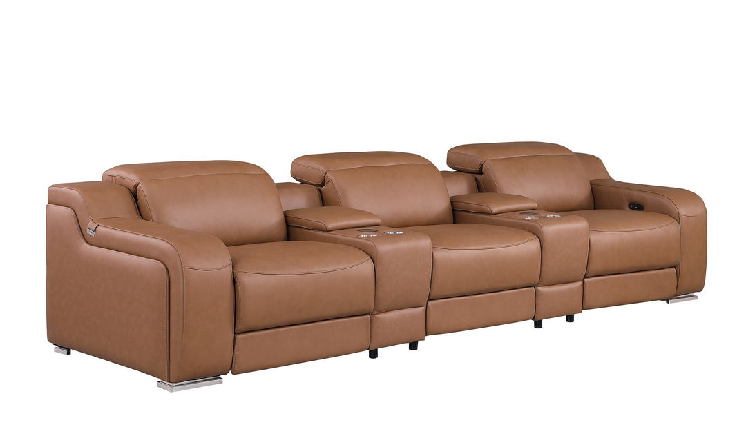 1116 - 5-Piece Modular Power Reclining Sofa In With 3 Power Recliners &amp; Power Headrests