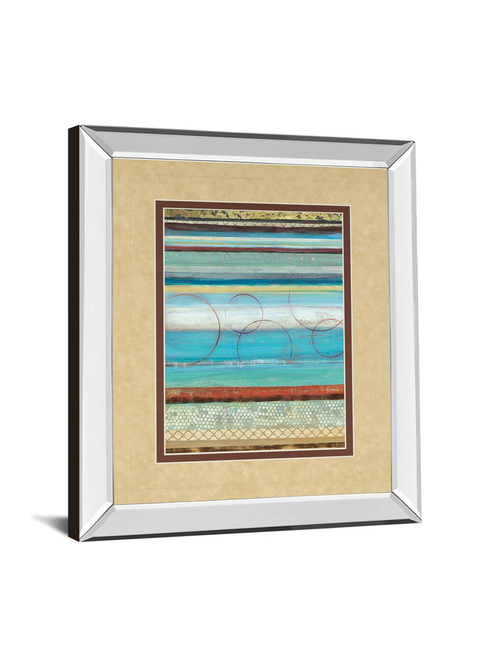 Strata I By Tava Studios - Mirror Framed Print Wall Art - Blue