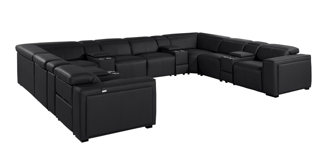 1224 - 12-Piece U-Shaped Sectional Sofa In With 4 Power Recliners &amp; Power Headrests