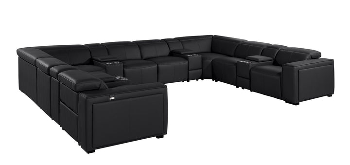 1224 - 12-Piece U-Shaped Sectional Sofa In With 4 Power Recliners &amp; Power Headrests