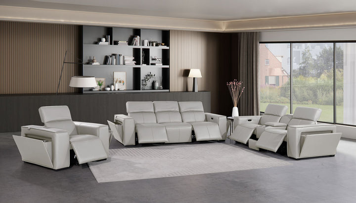 1224 - 7-Piece Modular Power Reclining Sofa, Loveseat &amp; Chair Set In With 5 Power Recliners &amp; Power Headrests