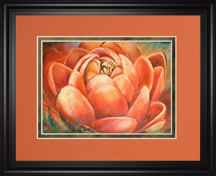 Red Lotus Il By Patricia Pinto - Framed Print Wall Art - Red