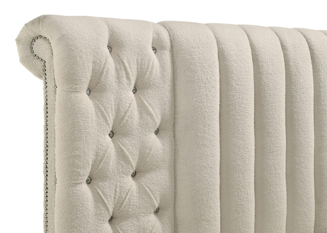 Sonya 4-piece Upholstered Eastern King Bedroom Set Ivory