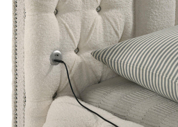 Sonya 4-piece Upholstered Queen Bedroom Set Ivory