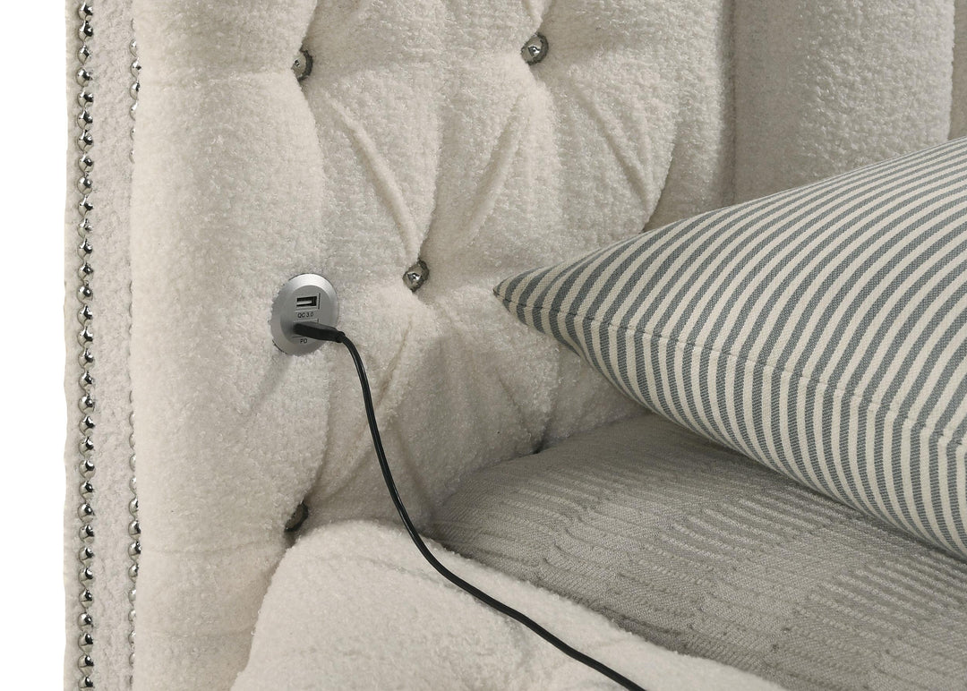 Sonya 5-piece Upholstered Queen Bedroom Set Ivory