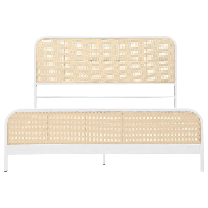 Lanewood Open Cane Webbing Metal Eastern King Bed White